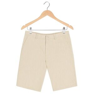 Hang Ten Men's Size 34 Polyester Blend Khaki Classic Flat Front Shorts.